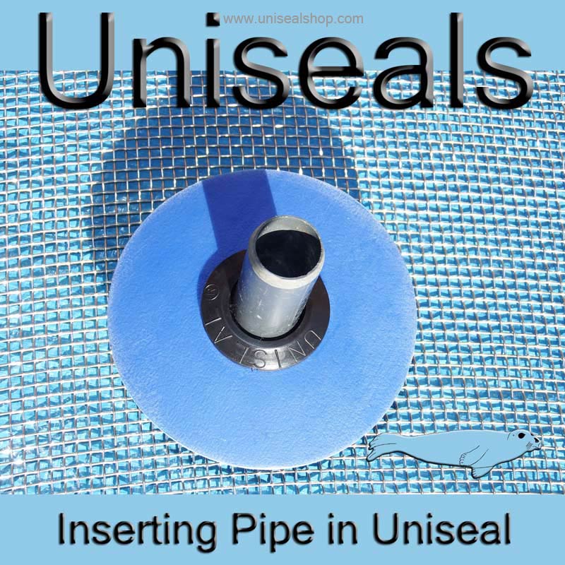 Inserting 3/4 pipe into Uniseal in situ