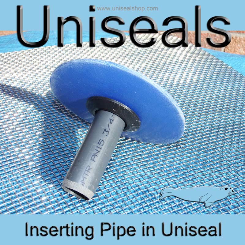 Inserting 3/4 pipe into Uniseal in situ
